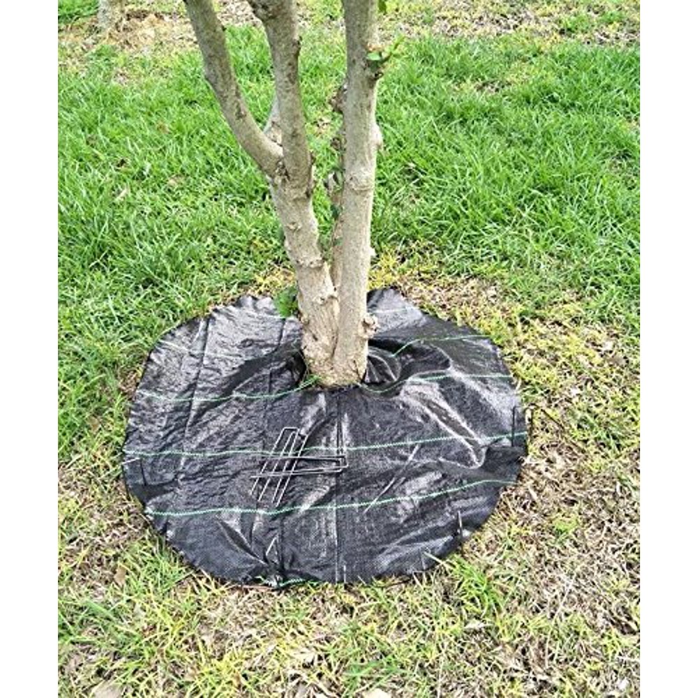 Agfabric EasyPlant Weed Block Mulch,Tree Mat,Weed Barrier Mat,Punched