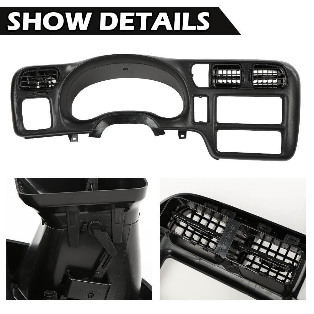 PIT66 Black Dash Trim Bezel Cover Fit For 1998-2004 Chevy Blazer Jimmy Sonoma S10