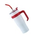 thumbnail image 4 of Taza aislada para coche de acero inoxidable de 1250 ml con vasos aislados con pajita para viajes al aire libre, color blanco, 4 of 10