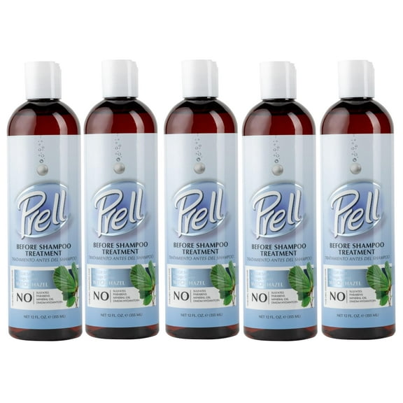 PRELL Before Shampoo Treatment for Dry, Damaged Hair, Color Safe, Damage Shield with Witch Hazel 12 fl.oz. - 5 Pack