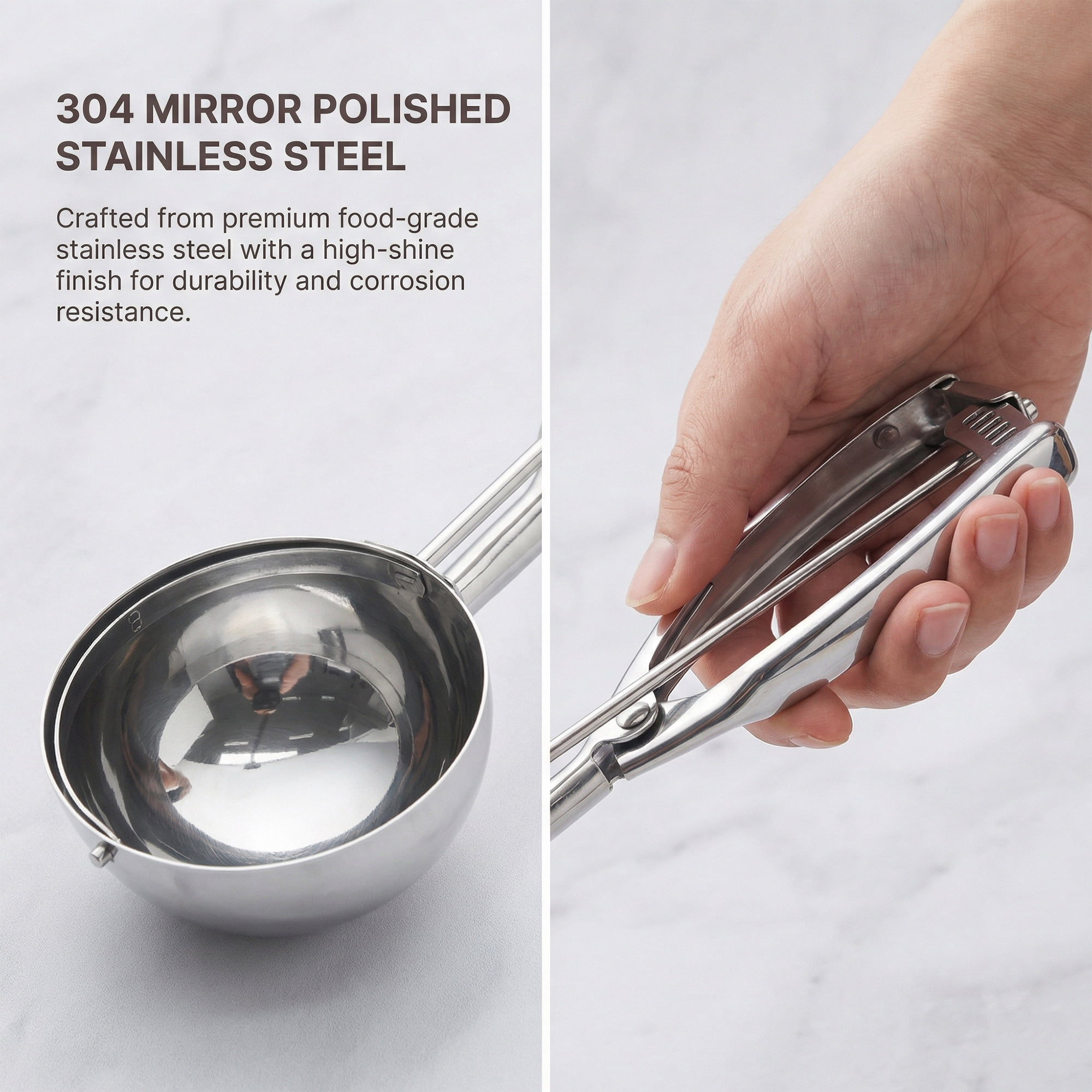 Unique Bargains Easy Clean Tool Stainless Steel Ice Cream Scoop Silver 9.3in