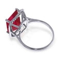 thumbnail image 6 of Galaxy Gold 7.45 ct 14k Solid Gold Emerald Cut Ruby Halo Diamond Ring 4894 (White-Gold, 9), 6 of 7