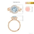 thumbnail image 5 of Angara Natural 1.6 Ct. Aquamarine with Diamond Halo Ring in 14K Rose Gold for Women (Ring Size: 3), 5 of 10
