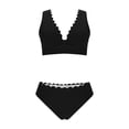 thumbnail image 4 of Tankini para mujer, bikini liso sin espalda, de dos piezas, estilo vendaje, para playa, dos piezas, tankini, 2 piezas, 4 of 9