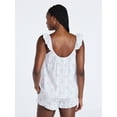 thumbnail image 4 of Joyspun Women's Woven Sleep Cami and Shorts Set with Ruffle, 2-Piece, Sizes XS-3X, 4 of 6