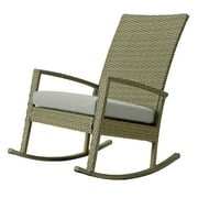 Garden Rocking Chair Rattan Chair,27.1 * 40.1 * 39.3inch-Latte