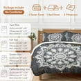 thumbnail image 6 of Abstract Flowers Ethnic Bedding Duvet Cover Set Queen Size 4 Pieces Blue Wood Grain Bedding Set with Zipper Closure, 1 Comforter Cover 90x92 Inches 1 Flat Sheet & 2 Pillow Cases, 6 of 7