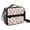 Border Collie and Roses Pink Pattern, variant on Corgi and Dog Food Cream Pattern Bento School Insulated Lunch Bag Box with Shoulder Strap and Bottle Holder, 11" X 9.5" X 3.5"
