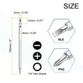 thumbnail image 2 of Uxcell 2pcs Magnetic Double Ended Screwdriver Bit 4mm PH2 6"/150mm 1/4" Shank Phillips Cross Slotted Flat Screw Driver Bit, 2 of 7
