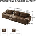 thumbnail image 2 of YWEN Boneless Couch Modular Sectional Sofa, 117" Modern Cloud Couch with Deep Seat, Comfy Corduroy Sectional Couches for Living Room, 3 Seater Tufted Floor Sofa with Anti-Slip,No Assembly, Brown, 2 of 9