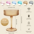 thumbnail image 2 of FOUNDLDF 6Pcs Corrugated Vintage Champagne Glasses, Mixed Colour Cocktail Glasses, Classic Martini Glasses, Home Party Glasses, Suitable for Champagne and Cocktails, 2 of 12