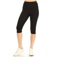 thumbnail image 2 of Women's High Waist Casual Solid Slim Running Yoga Capri Leggings Pants S-3XL (Pack of 2), 2 of 5