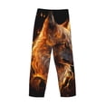 thumbnail image 3 of Lsque Gold Flame Pattern Wolf Print Men's Pajama Pants, Lounge Pant - Comfortable Home Wear,Elastic Waistband, Stylish Design-Small, 3 of 9