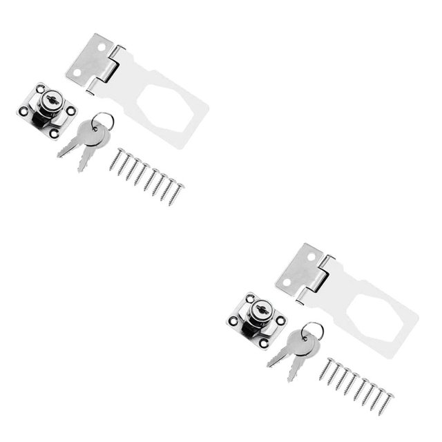 Riwesomey Cerrojo de cilindro de bloqueo de 2,5/3/5 pulgadas, núcleo de cobre, grapa de seguridad autoblocante para cobertizo, armario, cajón, puerta, 2.5 pulgadas 2piezas Riwesomey CBP166380