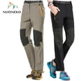 thumbnail image 2 of NUONEKO, pantalones elásticos de nailon para senderismo, pantalones impermeables para deportes al aire libre de verano para hombres, pantalones de senderismo para viajes de acampada PN25, 2 of 5