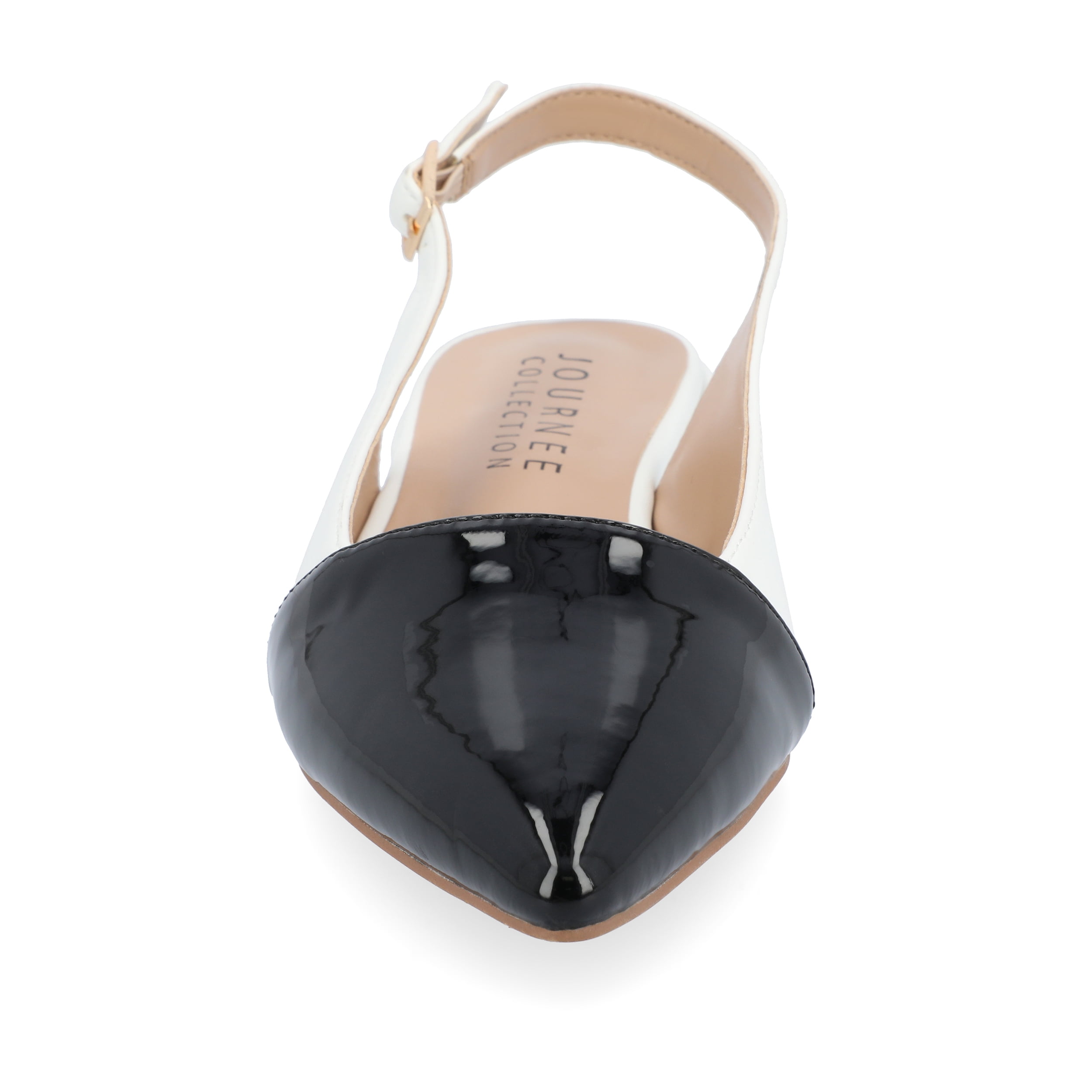Journee Womens Bertie Sling Back Two Tone Pointed Toe Flats