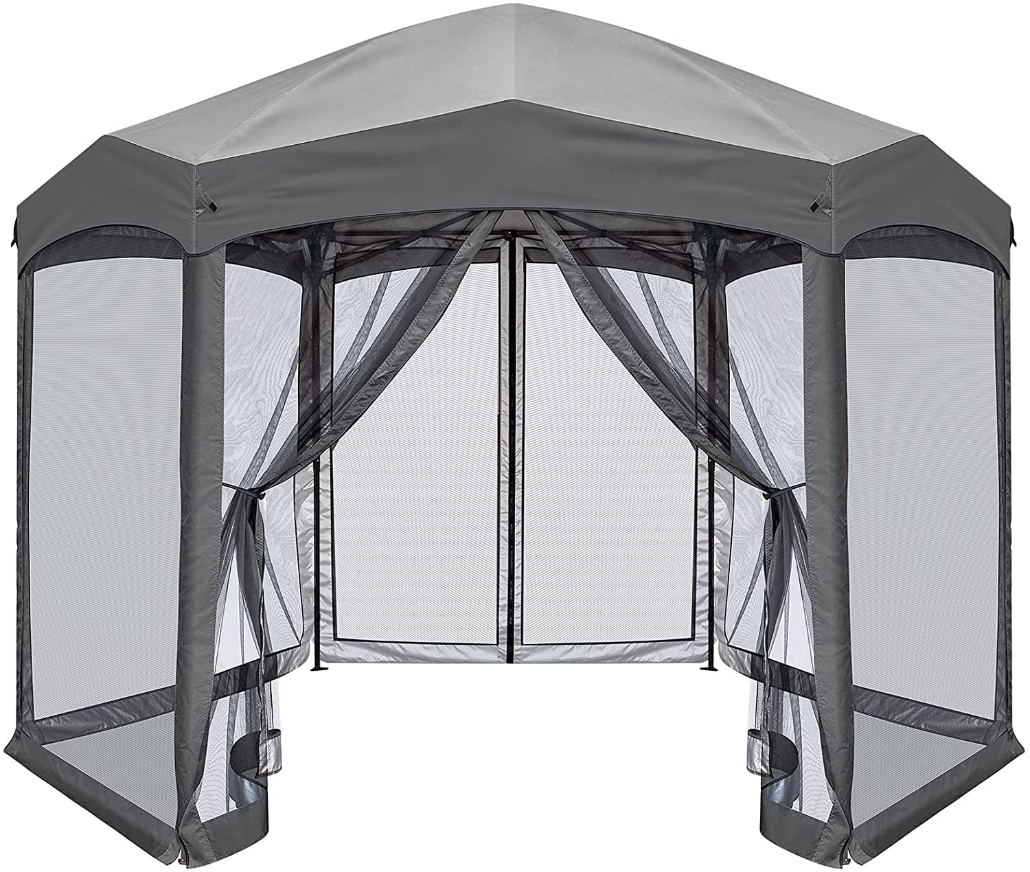 EAGLE PEAK 13' x 13' Pop-Up Gazebo Tent Instant w/Mosquito Netting，Outdoor Gazebo Canopy Easy Set-up Folding Shelter Beige/Brown