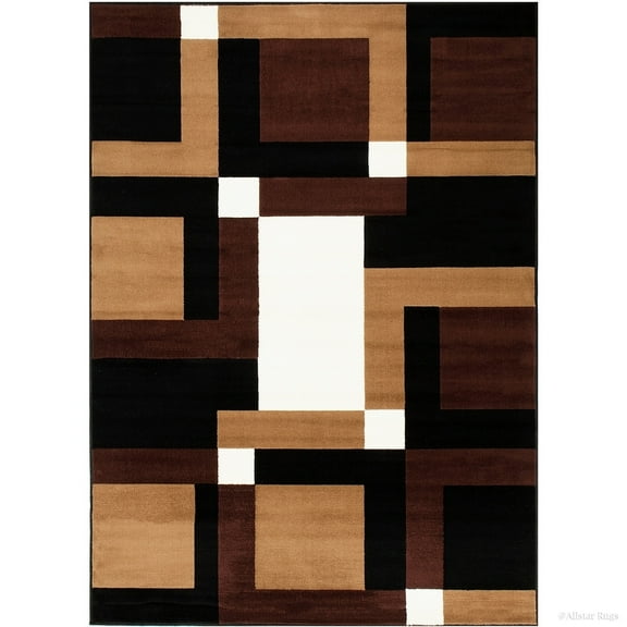 Allstar Rugs Allstar Ultra-soft Modern Geometric Rug Black 7' 6"x10' 5" 8' x 10'