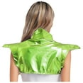 thumbnail image 2 of Zaldita Shiny Metallic Gothic Armor Shrug for Women Steampunk Accessory for Rave Club Fluorescent_Green XL, 2 of 5