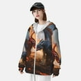thumbnail image 3 of KLL Imprimé Dragon de Lave Veste à Capuche Extérieure Protection Solaire UPF 50+ pour Hommes et Femmes Manches Longues Pêche Randonnée Performance Chemise-TTG, 3 of 7