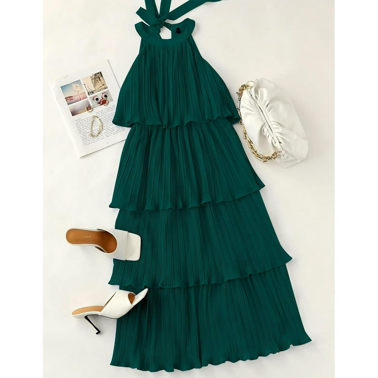 HOLIDAY LINEN RUFFLE LAYERED DRESS 定価8.8 Natural Sunshine Ruffle Linen Dress