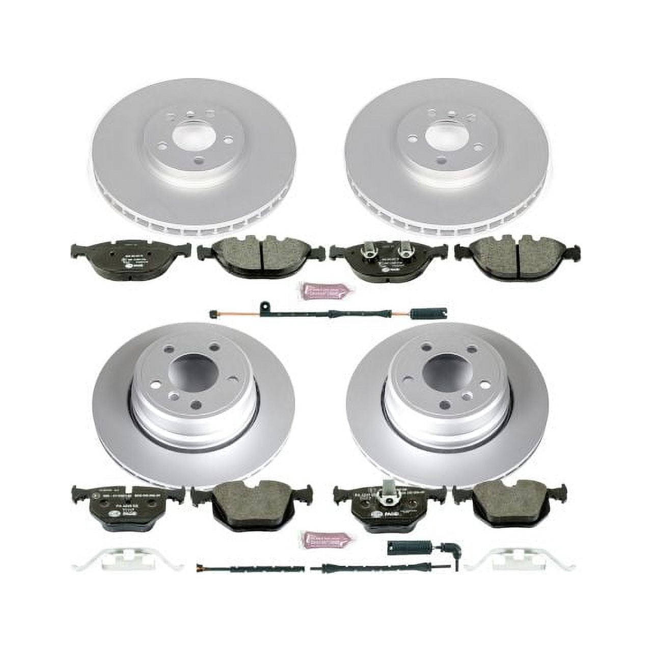 Power Stop Front and Rear Euro-Stop ECE-R90 Certified Brake Pad and Rotor Kit ESK5733 Fits 2006 BMW X5