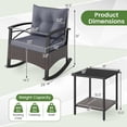 thumbnail image 3 of Gymax 3 Piece Rattan Rocking Chair Set Patio Rocker Bistro Set w/ Acacia Wood Tabletop & Armrests, 3 of 10