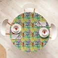 thumbnail image 4 of Ambesonne Yoga Fitted Round Tablecloth, Colorful Poses Eastern Asia, 56"- 60" Diameter, Multicolor, 4 of 5