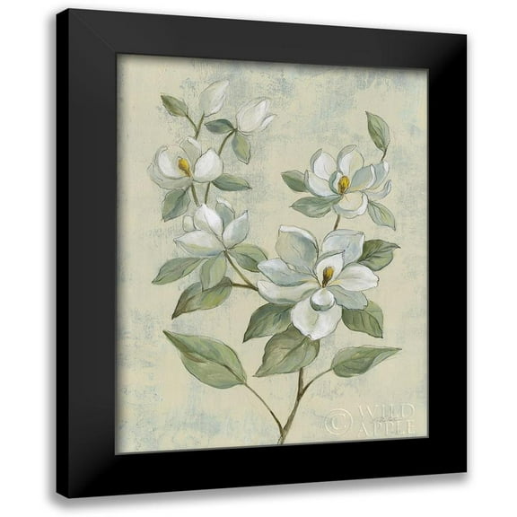 Vassileva, Silvia 12x14 Black Modern Framed Museum Art Print Titled - Sage Magnolia