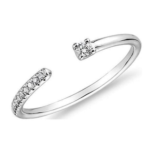 0.15 T.C.W Forme Ronde Véritable Diamond Magnifique Mariage Éternité Bande pour les Femmes Solide 950 Taille Platine 3.5