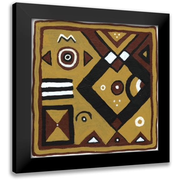 Roper, Virginia A. 12x12 Black Modern Framed Museum Art Print Titled - Tribal Rhythms III