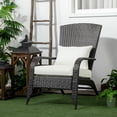 thumbnail image 2 of Outsunny Rattan Adirondack Chair Wicker Fire Pit Chair with Cushion Cream, 2 of 10