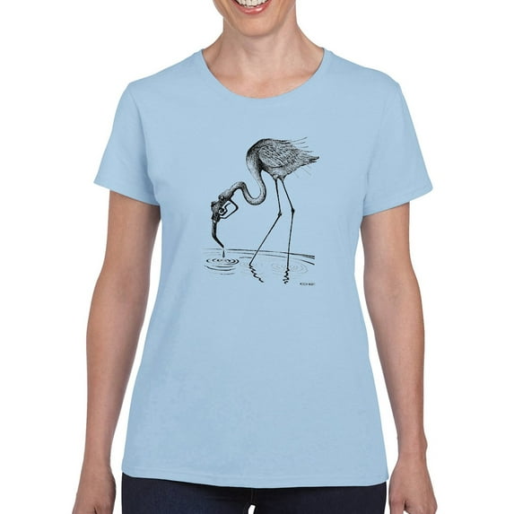 Petrol Handle Flamingo T-Shirt Women -Mohsen Najafi Designs, Female 3X-Large