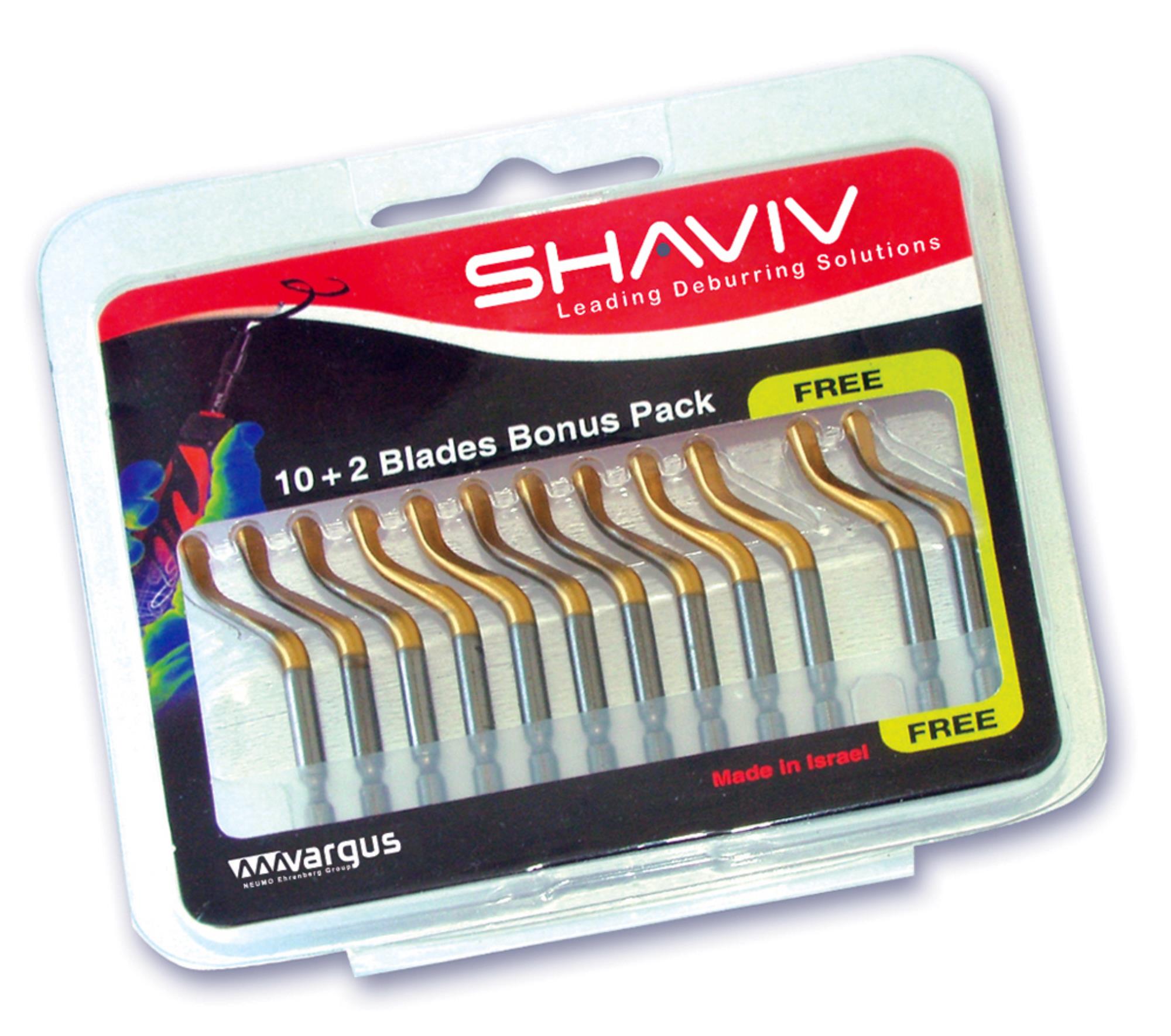 E100P Heavy Duty TiN Coated Deburring Blade 12pc. Bonus Blade Pack Shaviv 29258