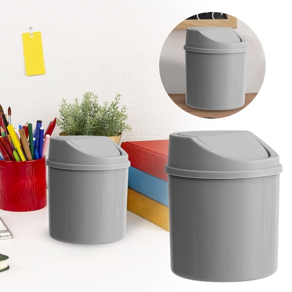Product Kitchen Cleaning Supplies - Product Mini Desktops Mini Covered Kitchen Living Room Can Flip Sundries To Store Mini Buckets - Can with Lid Desktop Small Can Recycling Tiny Waste for Desktop
