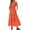Orange, variant on Womens Summer Maxi Dress Short Sleeve V Neck Hollow Out Eyelet A Line Long Flowy Beach Vacation Dresses