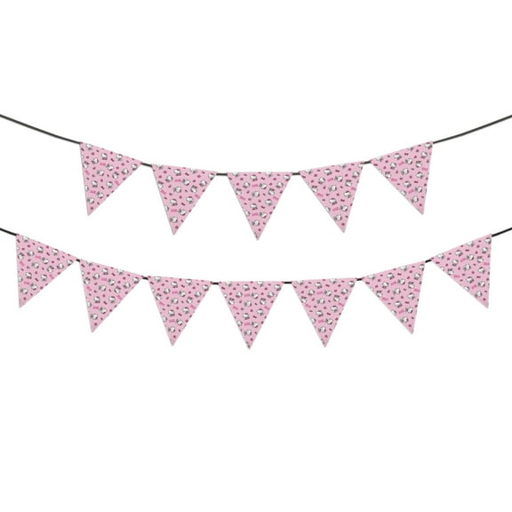 Hello kitty Banner Triangle Bunting Banner, 12 Pieces Christmas Party Bunting Canvas Flags Pennant Garland for Christmas Halloween Party Outdoor and Home Decoration
