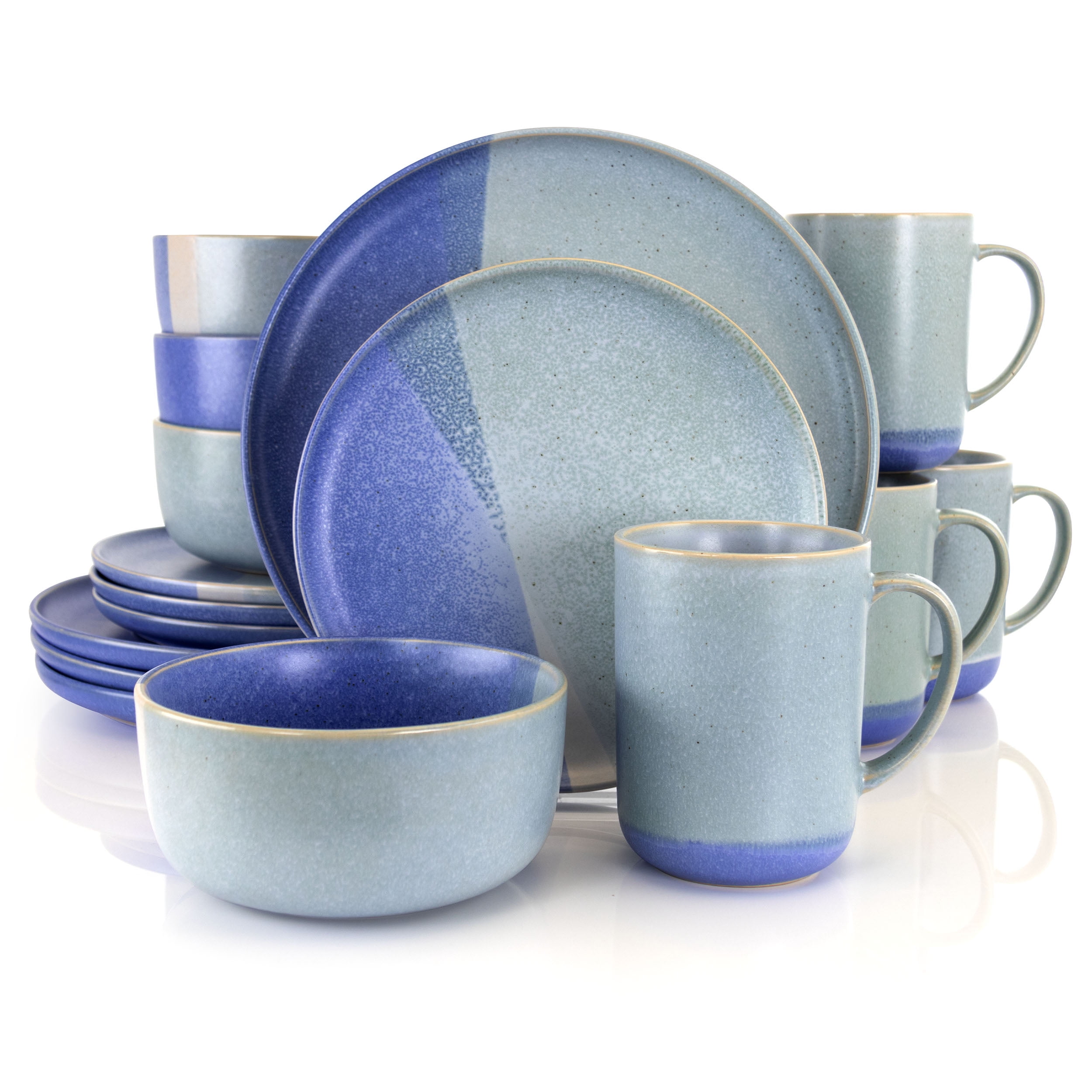 Gibson Elite Convergence 16 Piece Round Stoneware Dinnerware Set in
