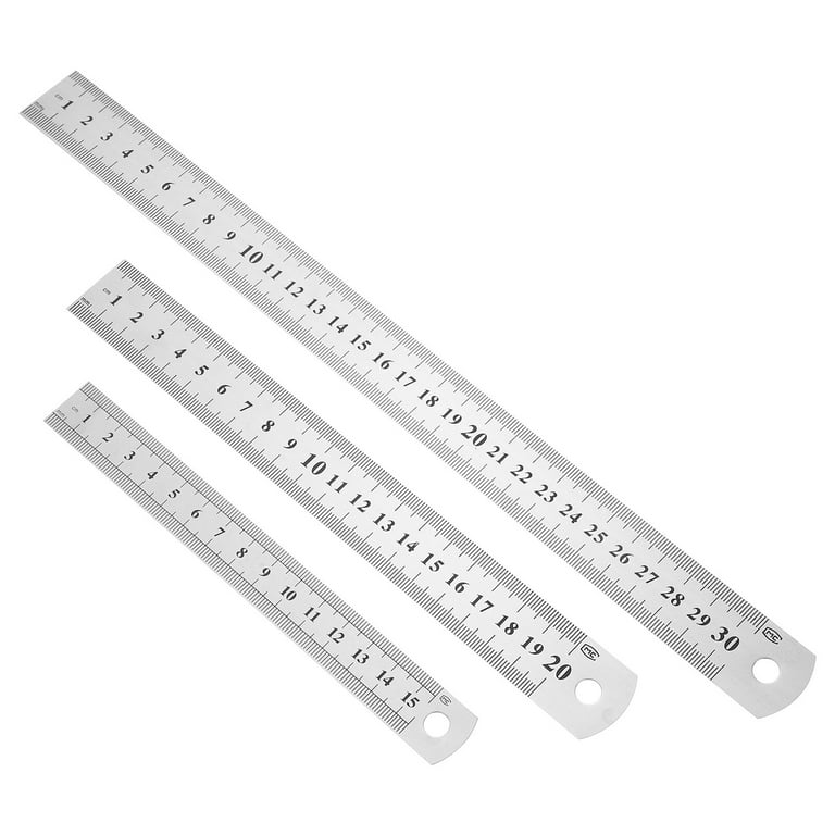 3Pcs Drawing Ruler Geometry Measurement Ruler Double Side Ruler Straight  Ruler