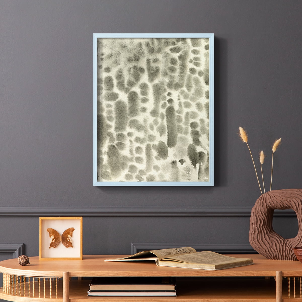 Watercolor Metric I Framed Print in Blue Solid Wood 8 x 10 Framed Print
