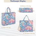 thumbnail image 6 of Corduroy Composite Fabric Tote Bag Magnetic Snap Large Capacity Crossbody Bag Beige Shoulder Strap Cute Little Mermaids, 6 of 8