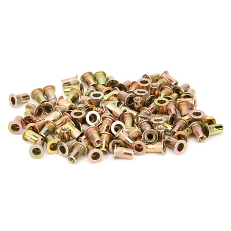 

200Pcs Zinc Colored-Plating M3 Rivet Nut Fastener Threaded Insert Nuts Kit Hardware Fittings