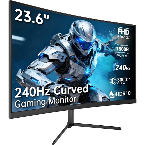 KTC 24 Inch 240Hz Curved Gaming Monitor, FHD 1080p 1500R 1ms Computer Monitor, Adaptive Sync, 3000:1 Contrast, HDR Support, HDMI 2.0 & DP 1.4, Low Blue Light, Tilt, VESA, H24S17P
