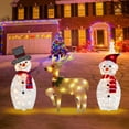 thumbnail image 4 of 5pcs LED Light up Penguin & Deer Christmas Acrylic Garden Stake Set - Luminescent Outdoor Holiday Decor, DIY Assembly Snowman & Deer Yard Decoration, for Lawn, Garden & Porch Use, white, 4 of 5