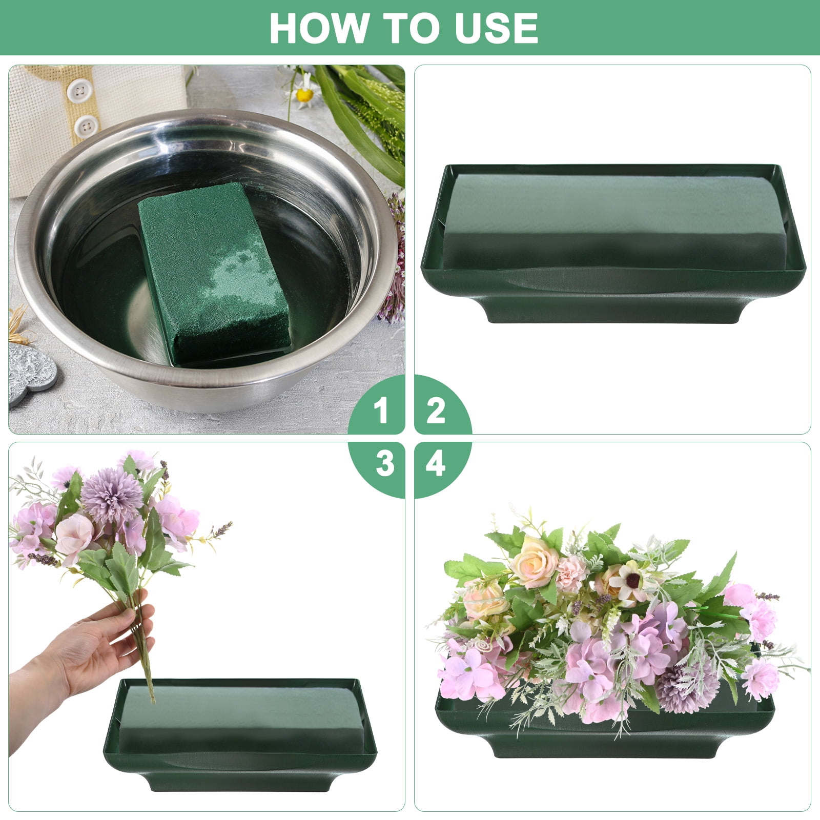 Uxcell 3-Pack Floral Arrangement Bowls, 8.7 Inch Floral Foam Bowl [Brown Green]
