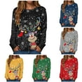 thumbnail image 4 of larppty Womens Long Sleeve Christmas Sweatshirt Casual Crew Neck Cute Xmas Graphic Pullover Tops Lightweight Loose Fit Sweater 2025 Fall Outfit (Yellow, XXL), 4 of 6