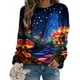 thumbnail image 2 of Xuyuer Women's Long Sleeve Hoodless Printed Casual Warm Sweatshirt, Cozy Pullover for Spring Comfort, Everyday Lounging and Seasonal Graphic Style, 2 of 5