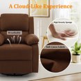 thumbnail image 4 of YSICK Petit Fauteuil Inclinable Pivotant à Bascule pour Petits Espaces en Lin pour Salon, Brun, 4 of 6