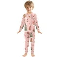 thumbnail image 6 of FORMRS Long Sleeve Top and Pants Pajama Set for Niños 2-Piece Sleepwear, Sizes 18M-8Y, White Gingerbread Houses, 6 of 6