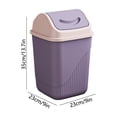 thumbnail image 3 of chaungfeng Large Waste Bin with Lid, Waste Bin Made of Robust Plastic, Waste Bin with Removable Swing Lid for Office, Bathroom, Kitchen, 9 x 9 x 13.7inches, Purple, 3 of 6